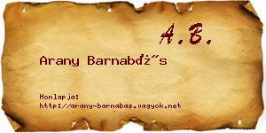 Arany Barnabás névjegykártya