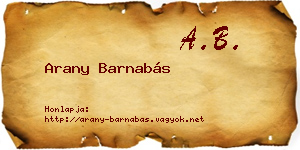 Arany Barnabás névjegykártya